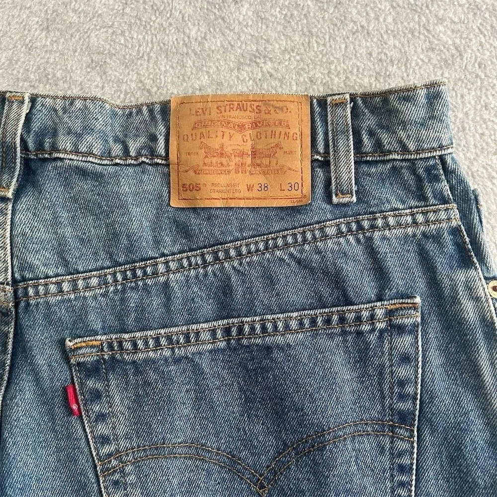 Levi's 505 Jeans Mens Waist 36 Length 30 Blue Straight Leg Denim Vintage 90s Vtg